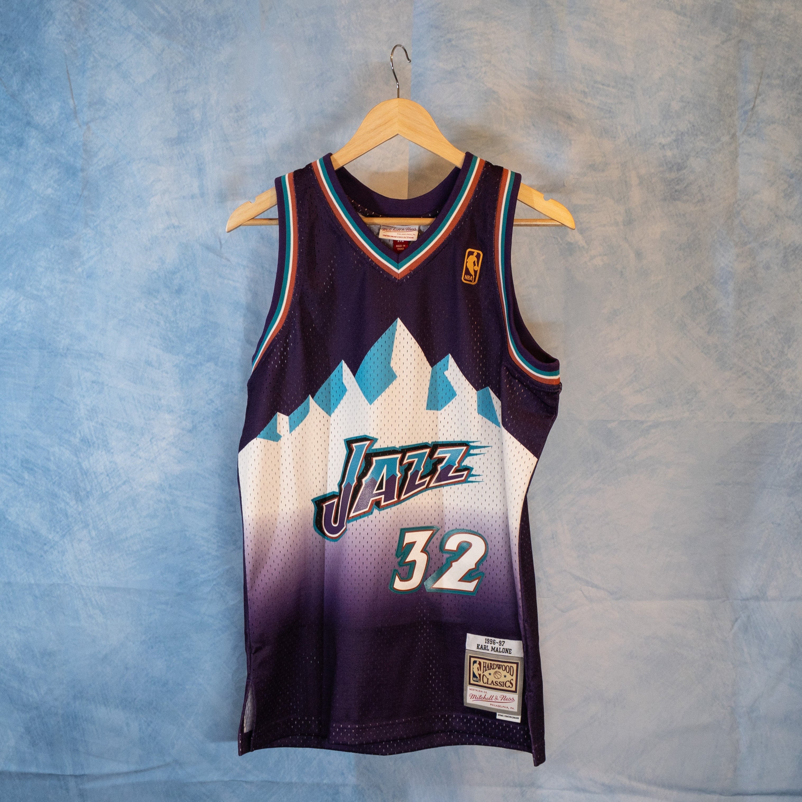 Karl Malone Utah Jazz 1996-97 Purple Swingman Player Jersey Medium