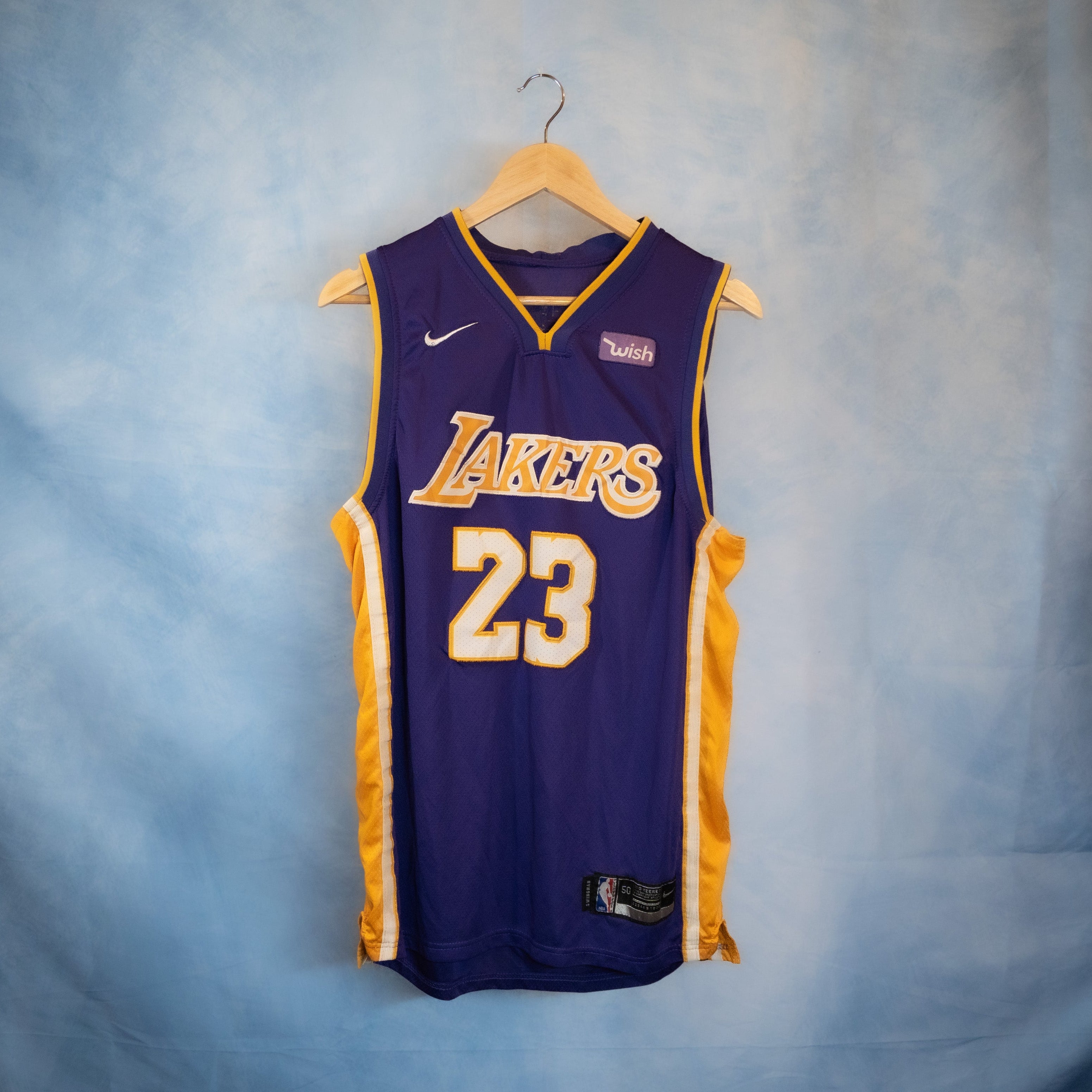 Replica Purple Lakers Lebron James #23 Jersey Size 50